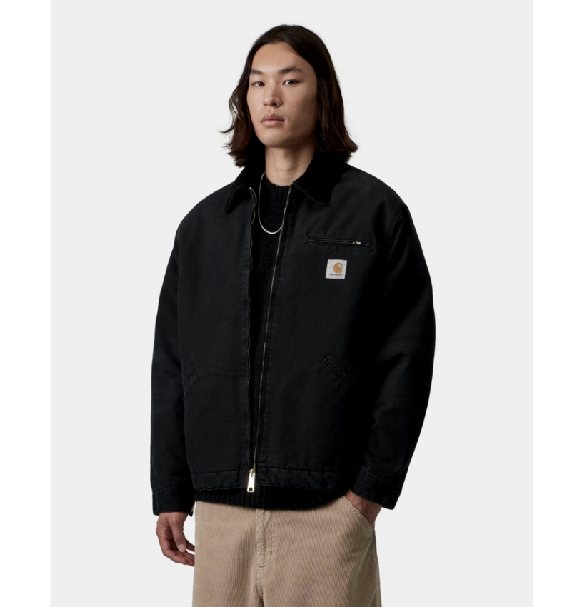 Carhartt WIP OG Detroit Jacket Black/Black Stone Canvas