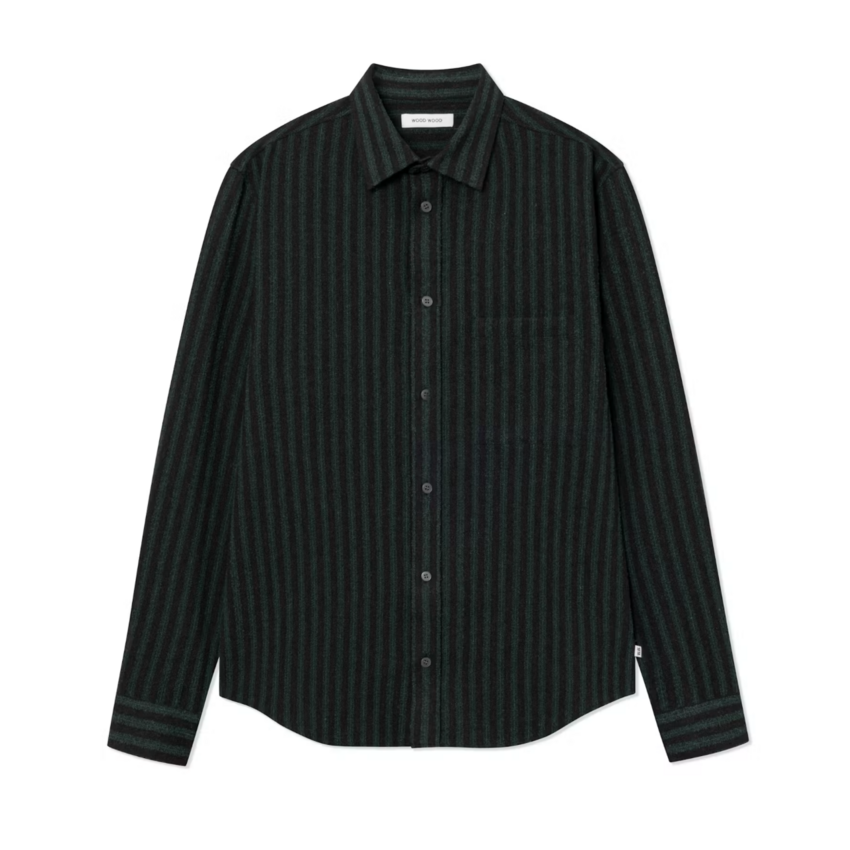 Wood Wood Carter Shirt Ultra Green Stripe