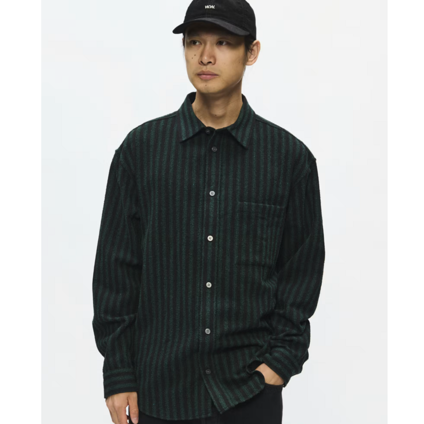 Wood Wood Carter Shirt Ultra Green Stripe