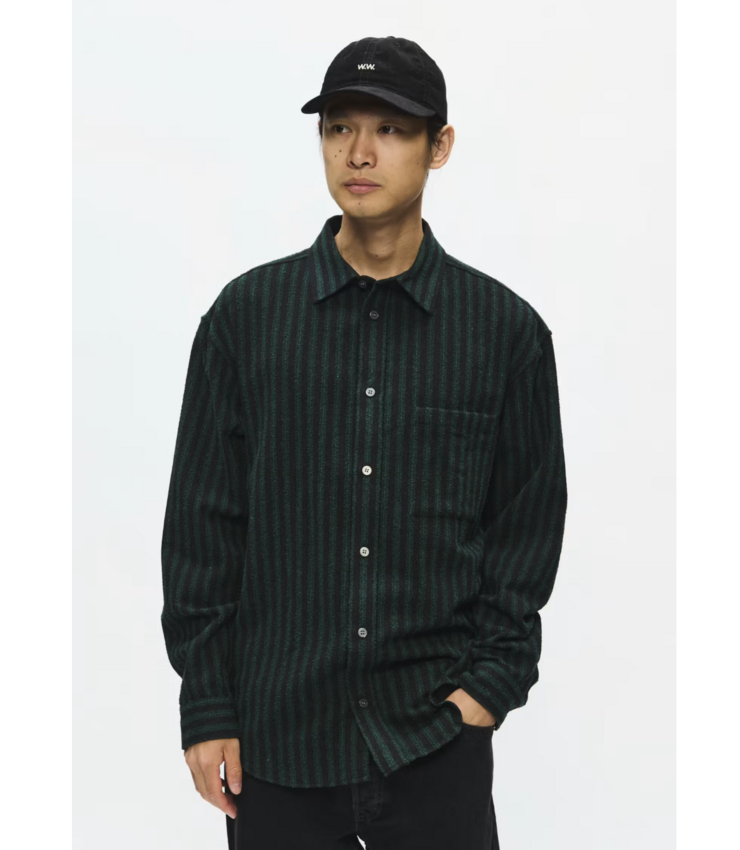 Wood Wood Carter Shirt Ultra Green Stripe