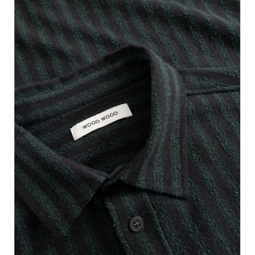 Wood Wood Carter Shirt Ultra Green Stripe
