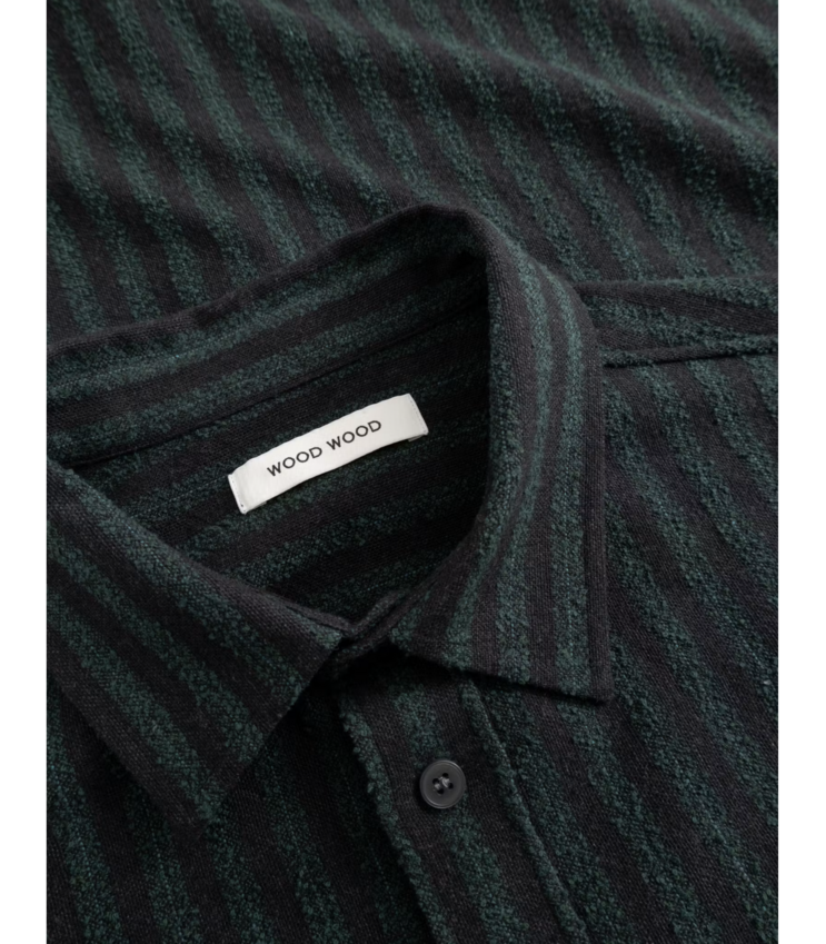Wood Wood Carter Shirt Ultra Green Stripe