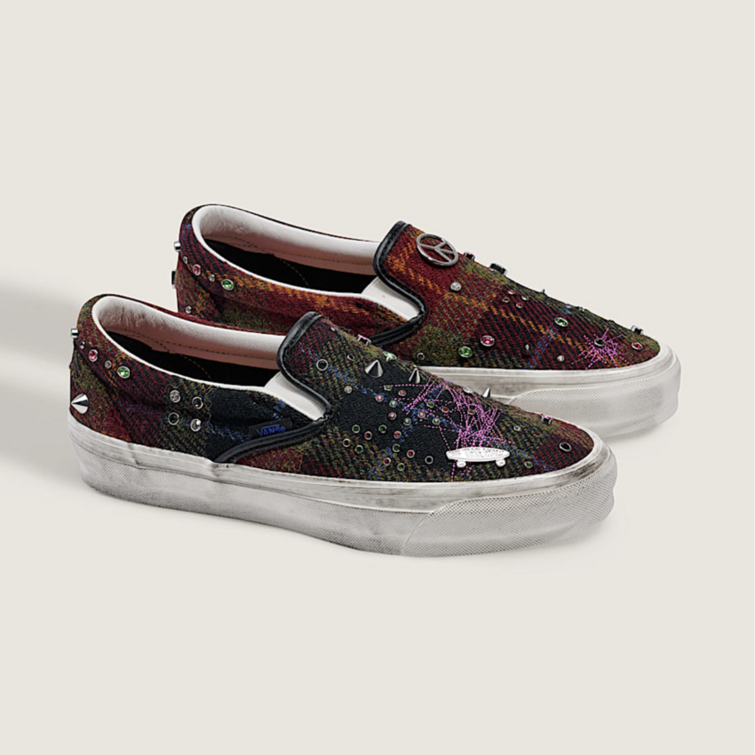 Vans  LX Slip On 98 Harris Tweed  Red/Blue