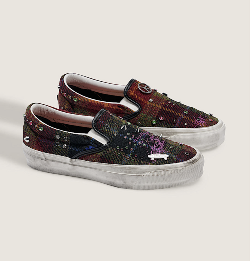 Vans  LX Slip On 98 Harris Tweed  Red/Blue