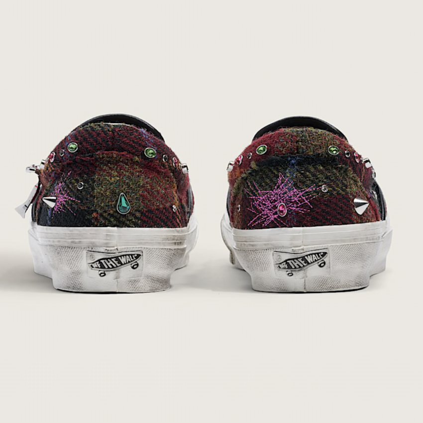 Vans  LX Slip On 98 Harris Tweed  Red/Blue