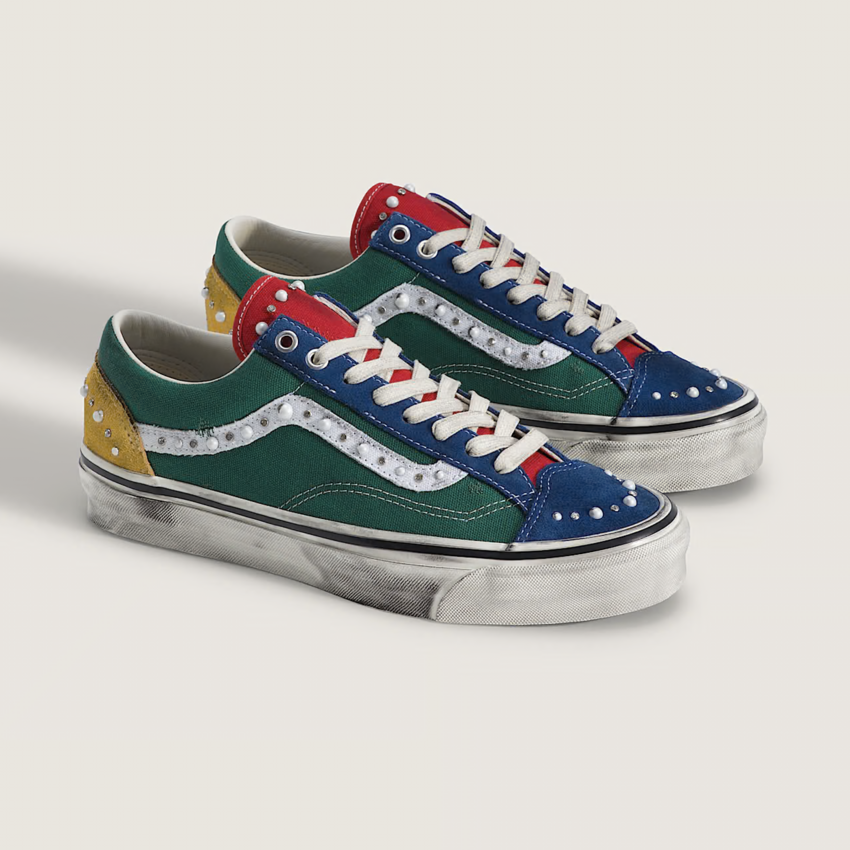 Vans  LX Old School 36  Pearlized Green/Red/Yellow