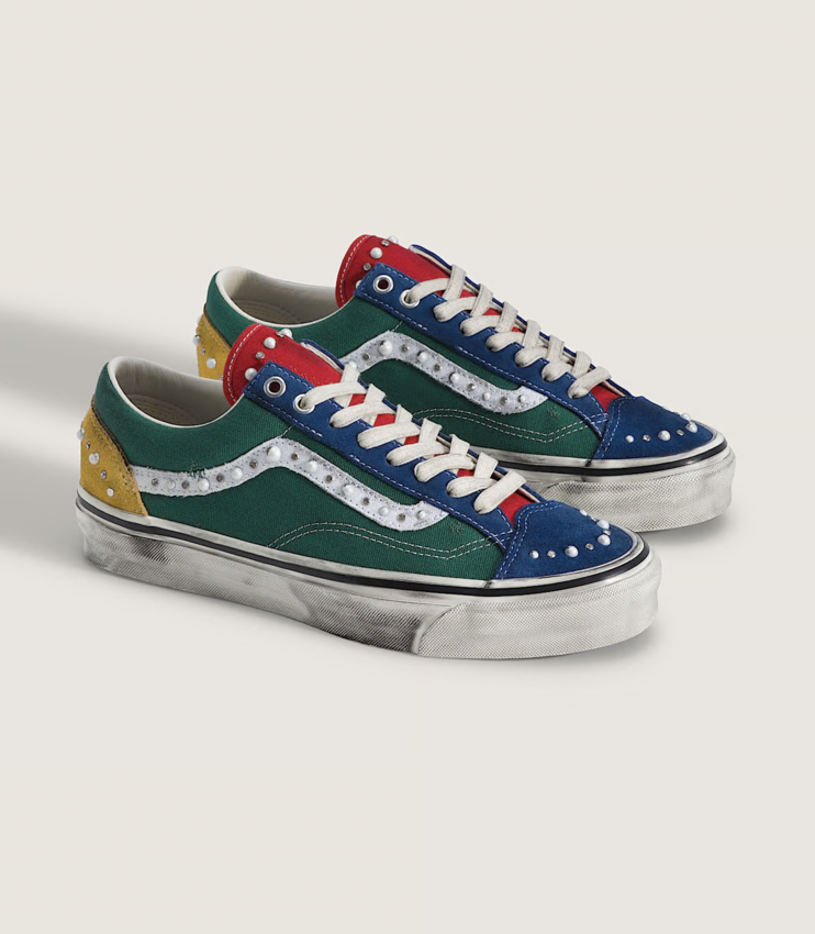 Vans  LX Old School 36  Pearlized Green/Red/Yellow