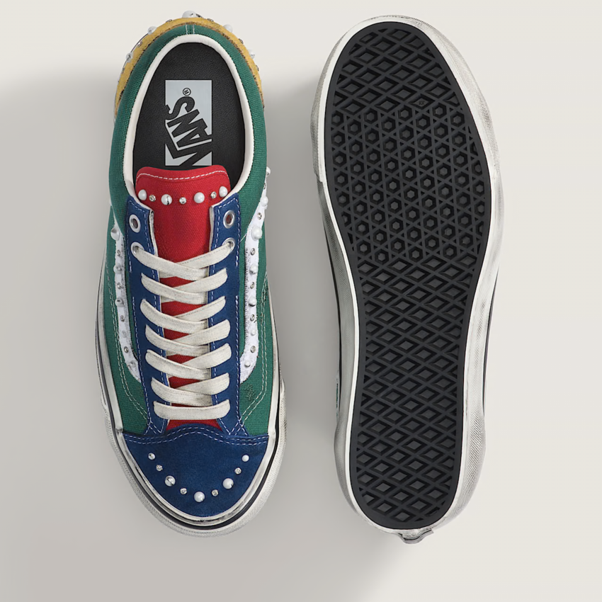 Vans  LX Old School 36  Pearlized Green/Red/Yellow