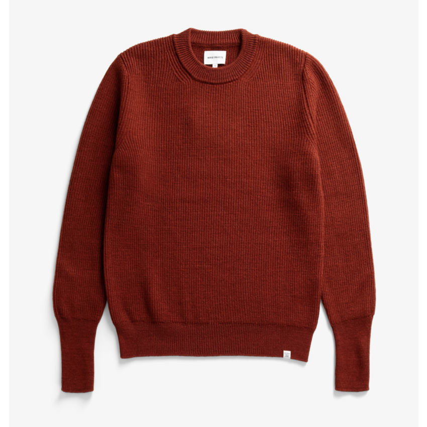 Norse Projects  Henning Cotton Wool Rib Sweater Cowhide