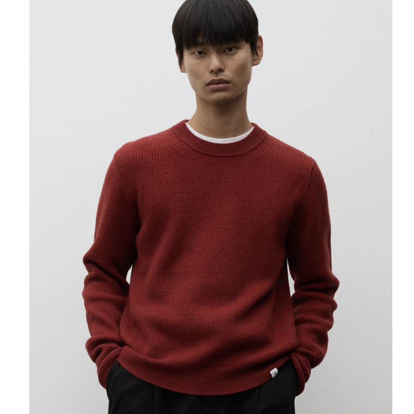 Norse Projects  Henning Cotton Wool Rib Sweater Cowhide