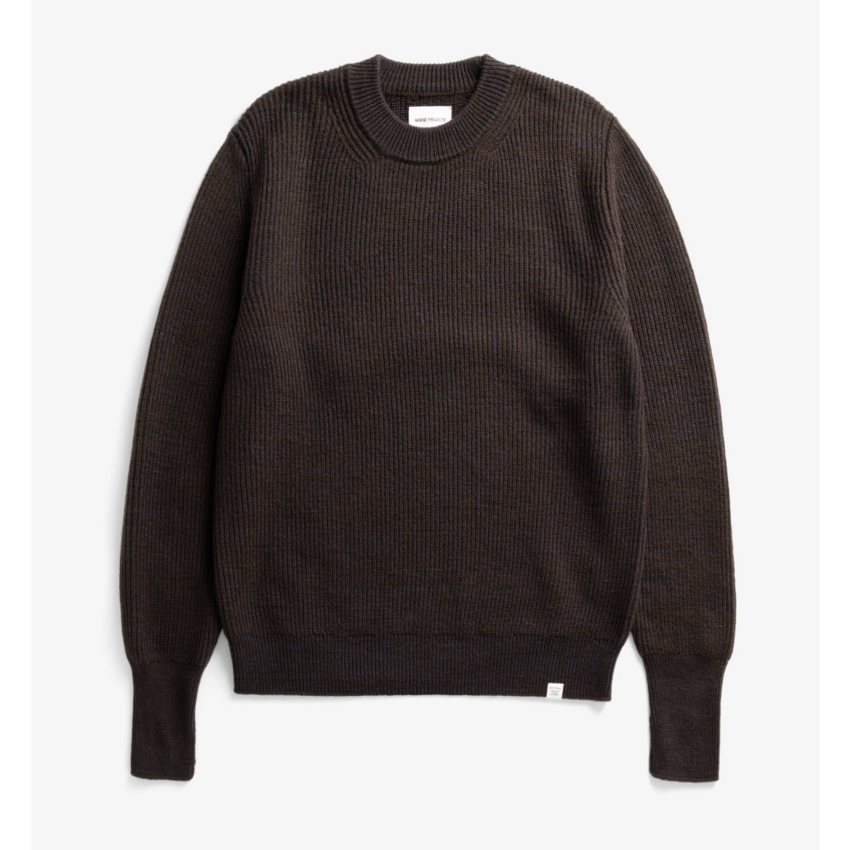 Norse Projects  Henning Cotton Wool Rib Sweater Darkest Purple