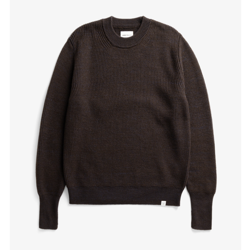 Norse Projects  Henning Cotton Wool Rib Sweater Darkest Purple