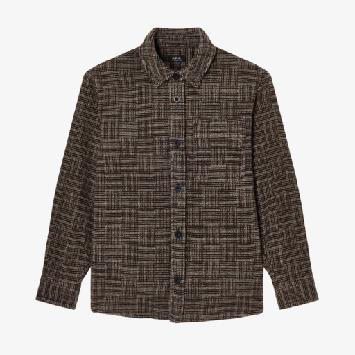 A.P.C. Paris Thick Wool Overshirt Burgundy