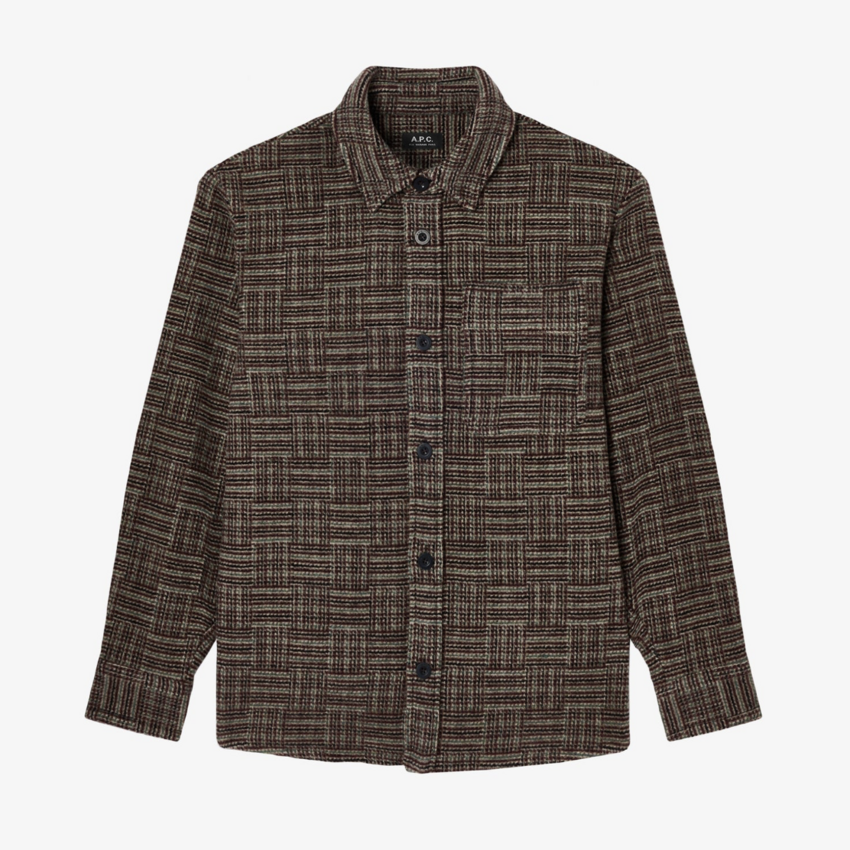 A.P.C. Paris Thick Wool Overshirt Burgundy