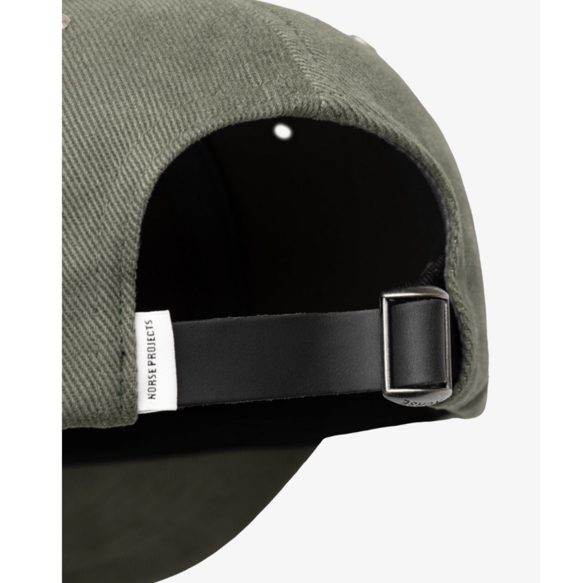 Norse Projects  Bull Twill Denim 6-Panel Cap Dusty Olive