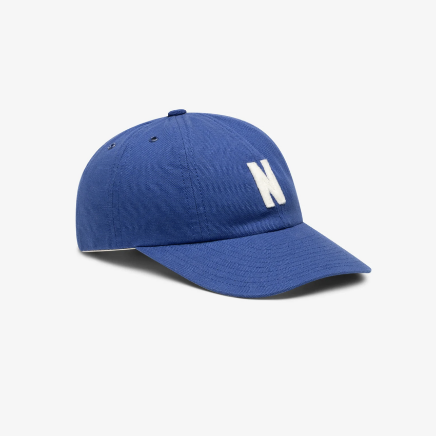 Norse Projects  Light Canvas Felt N 8 Panel Cap Dark Blue