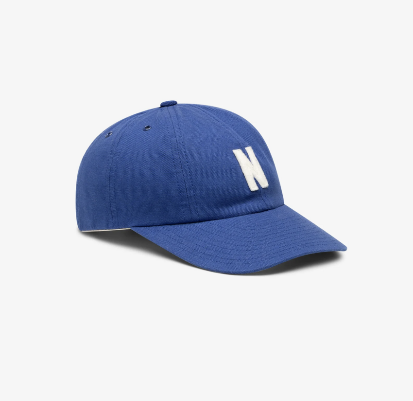 Norse Projects  Light Canvas Felt N 8 Panel Cap Dark Blue