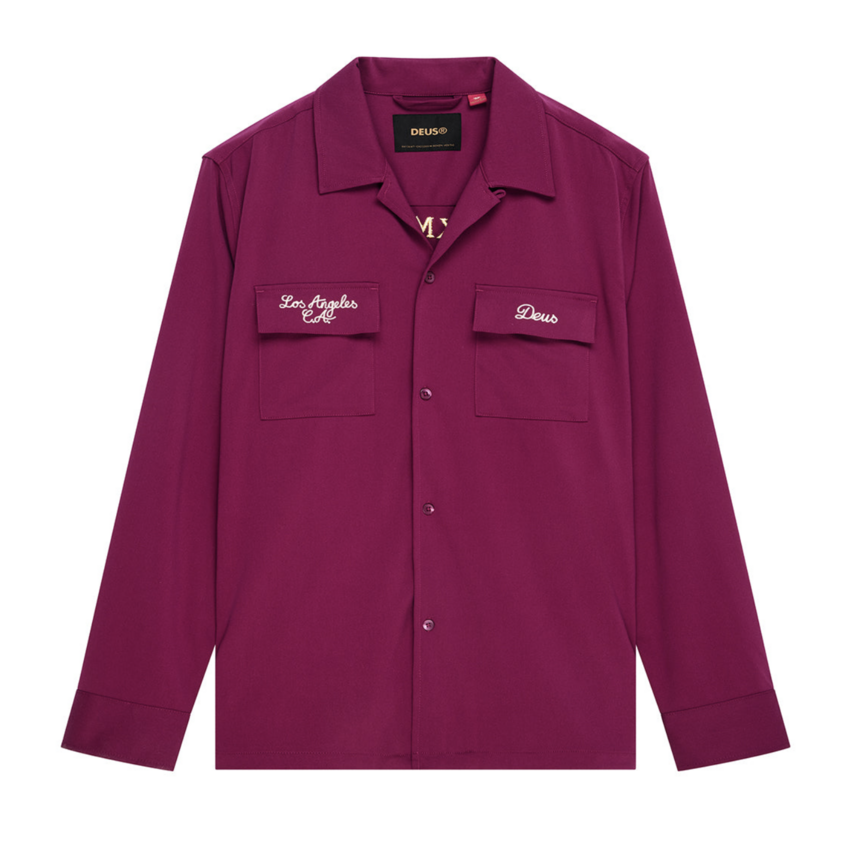 Deus Ex Machina Forbidden Fruit Bowling Shirt Burgundy