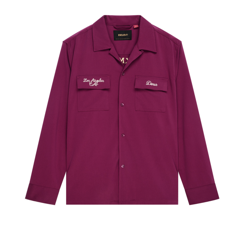 Deus Ex Machina Forbidden Fruit Bowling Shirt Burgundy
