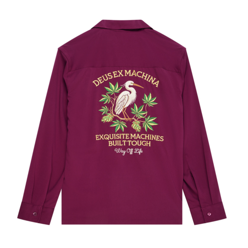 Deus Ex Machina Forbidden Fruit Bowling Shirt Burgundy