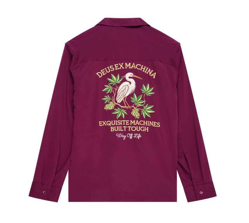 Deus Ex Machina Forbidden Fruit Bowling Shirt Burgundy