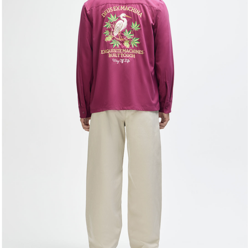 Deus Ex Machina Forbidden Fruit Bowling Shirt Burgundy