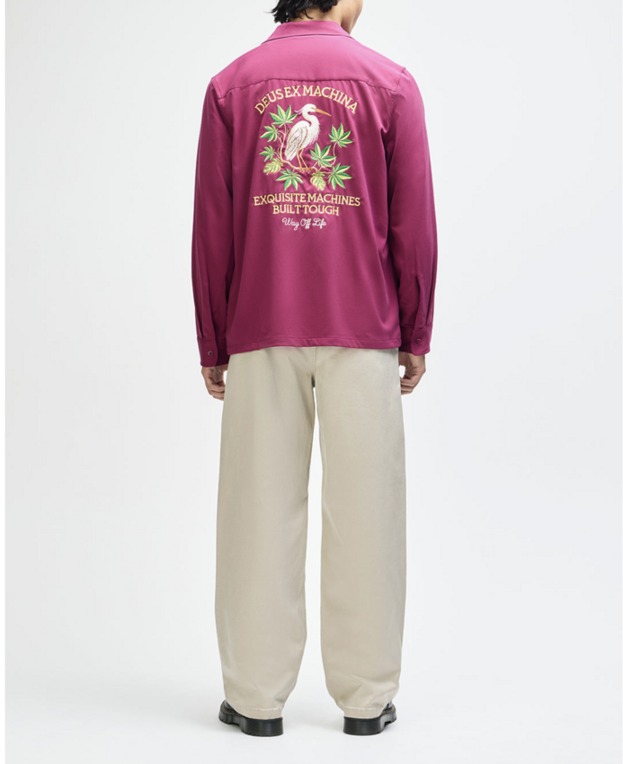 Deus Ex Machina Forbidden Fruit Bowling Shirt Burgundy