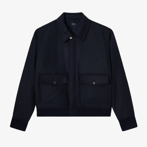 A.P.C. Paris Charlie Short Wool Jacket Dark Navy