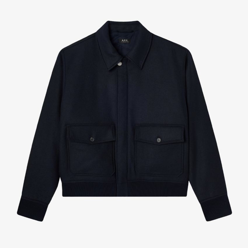 A.P.C. Paris Charlie Short Wool Jacket Dark Navy