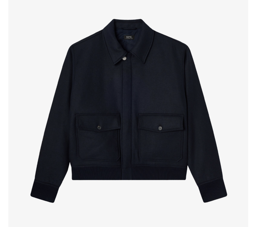 A.P.C. Paris Charlie Short Wool Jacket Dark Navy