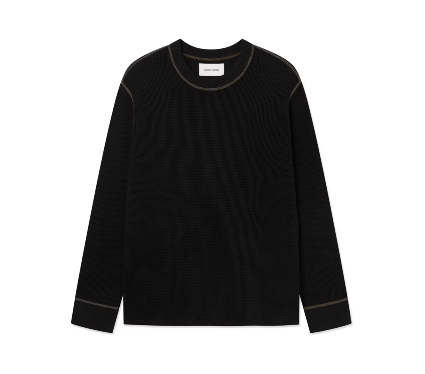 Wood Wood Rama Crew Neck Meteorite/Black