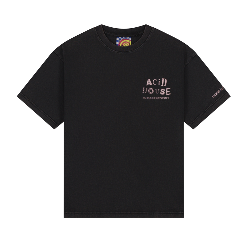 LOVELEE DAE SS Chuck Tee Acid House Washed Black