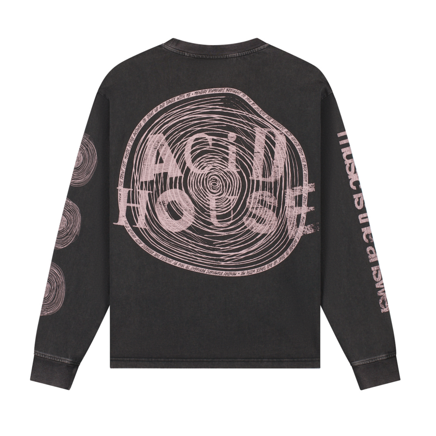 LOVELEE DAE LS Chuck Tee Acid House Washed Black