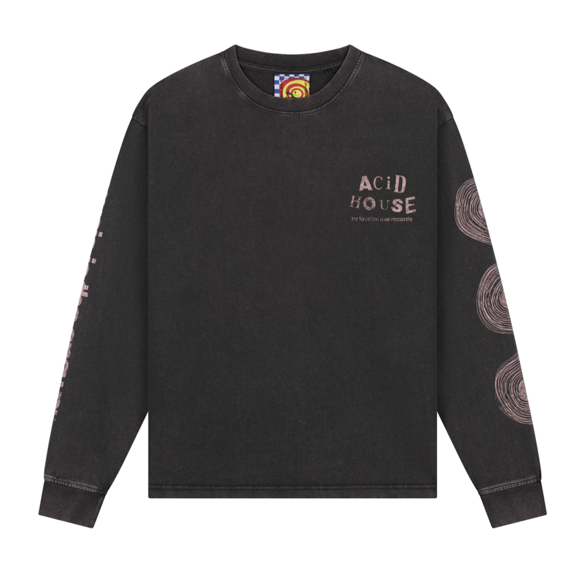 LOVELEE DAE LS Chuck Tee Acid House Washed Black