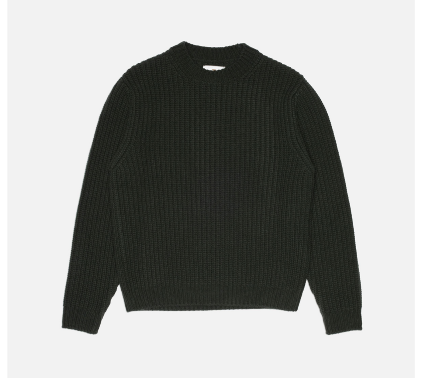 Nudie Jeans Gurra Sweater Chunky Knit Racing Green