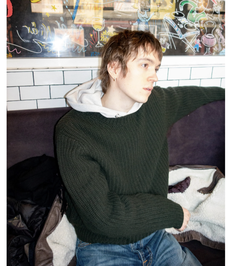 Nudie Jeans Gurra Sweater Chunky Knit Racing Green