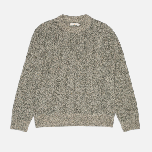 Nudie Jeans August Rib Wool Sweater Green Melange