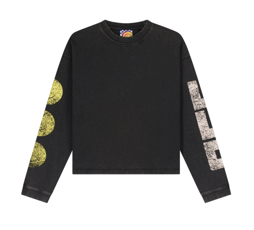 LOVELEE DAE LS Frankie Tee LLD Smile Washed Black