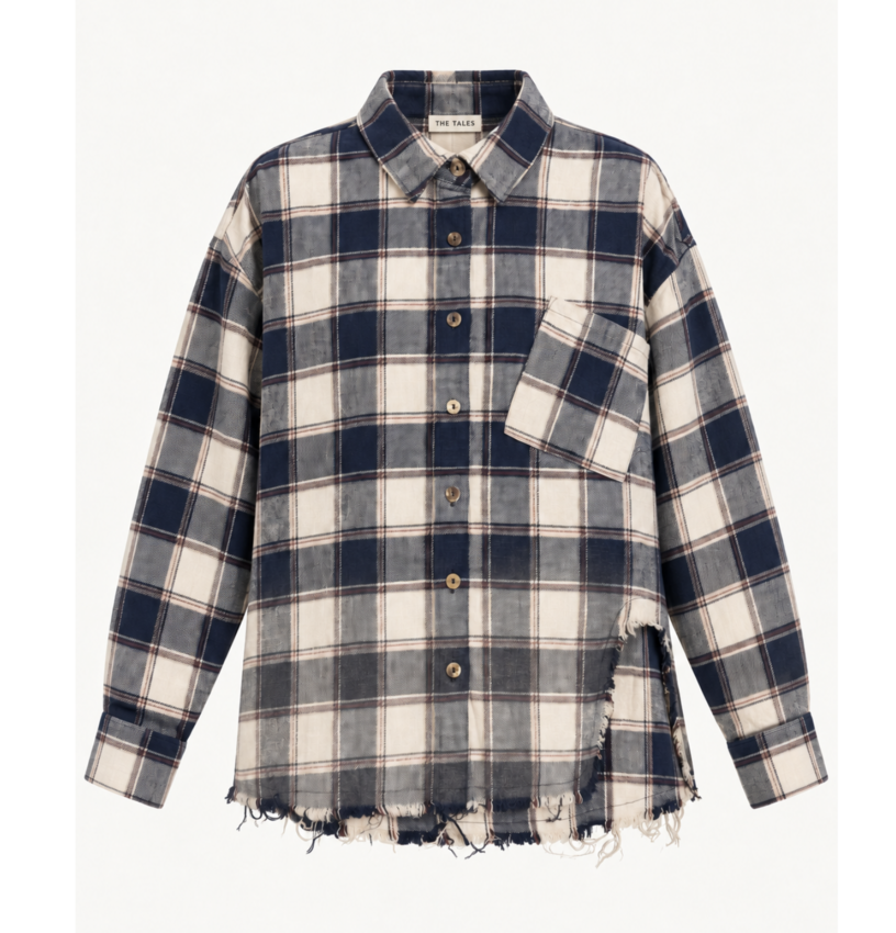 The Tales Cutaway Bleached Flannel Shirt Cream
