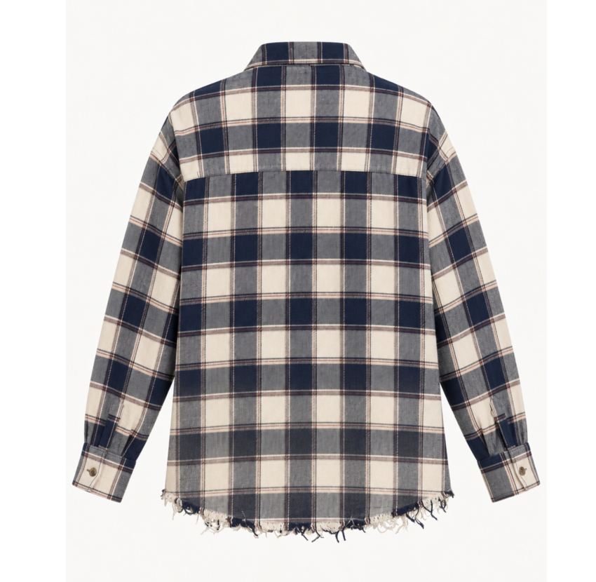 The Tales Cutaway Bleached Flannel Shirt Cream