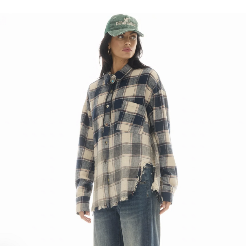 The Tales Cutaway Bleached Flannel Shirt Cream