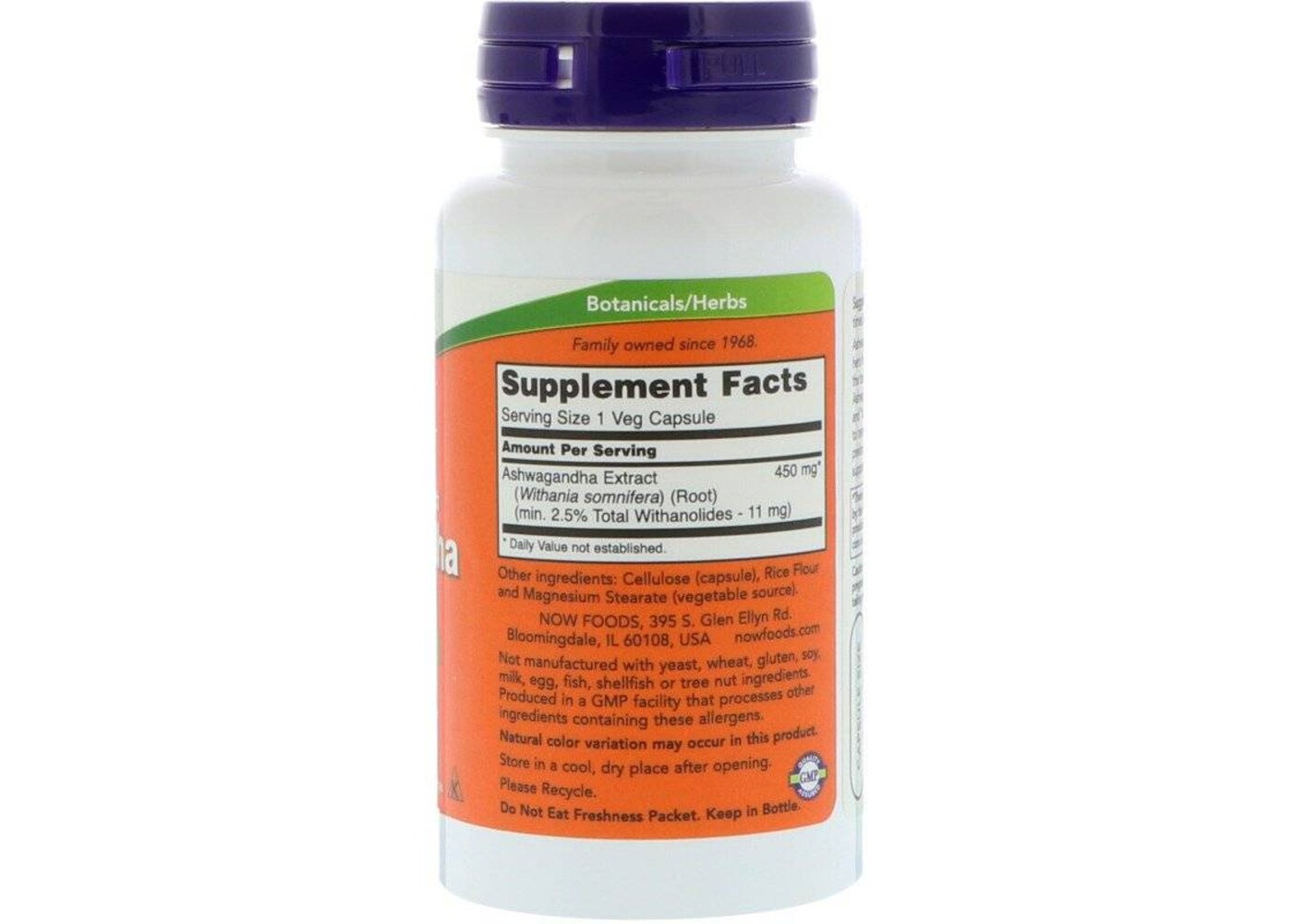 Now Foods Ashwagandha, 450 mg, 90 Veg Capsules