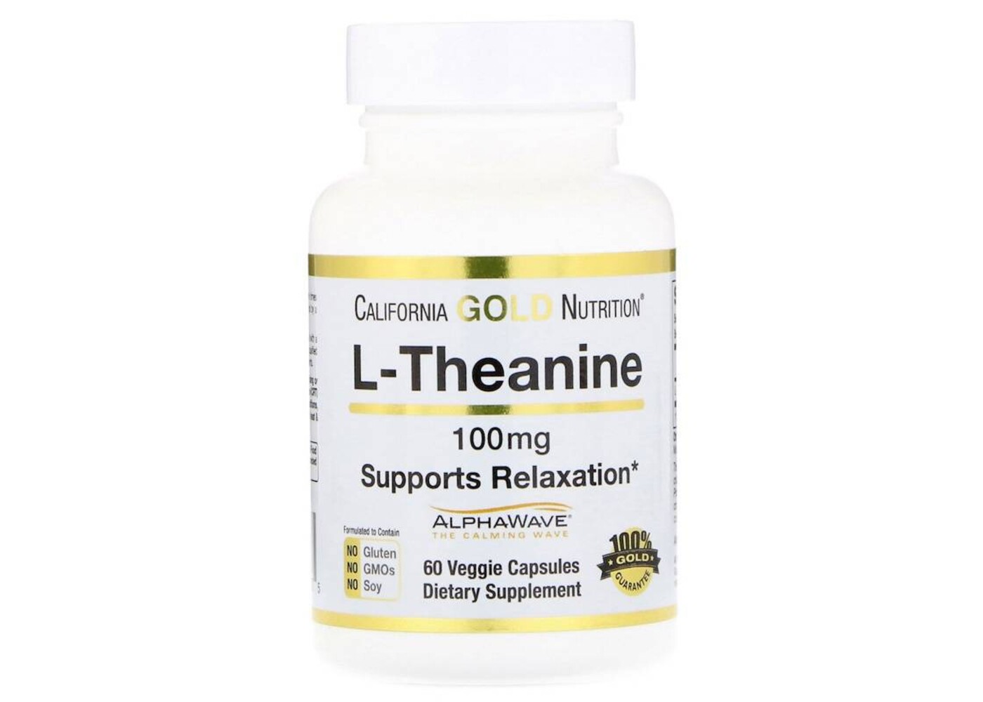 California Gold Nutrition L-Theanine, 100 mg, 60 Veggie Capsules