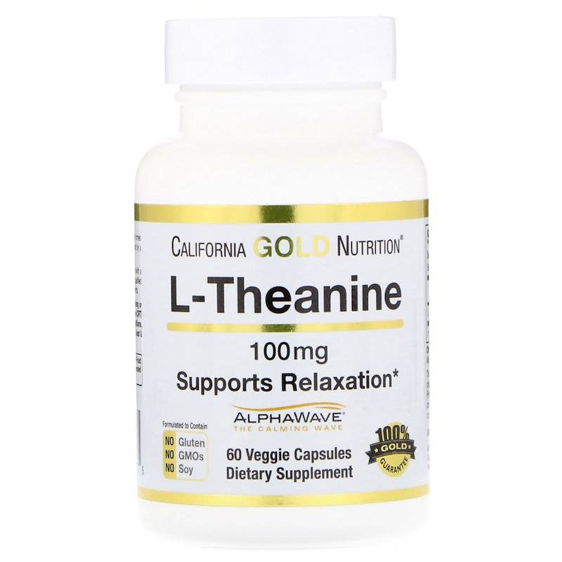 California Gold Nutrition L-Theanine, 100 mg, 60 Veggie Capsules