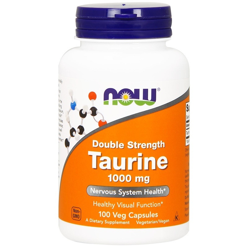 Now Foods Taurine, Double Strength, 1,000 mg, 250 Veg Capsules