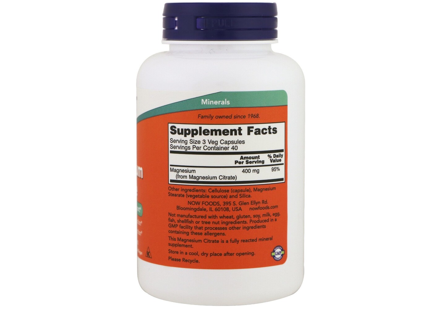 Now Foods Magnesium Citrate, 120 Veg Capsules