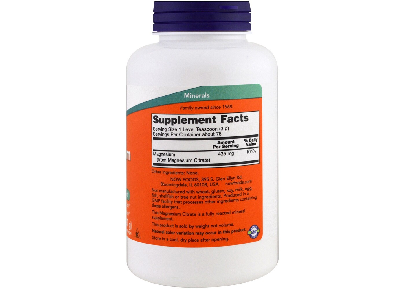 Now Foods Magnesium Citrate Pure Powder, 8 oz (227 g)