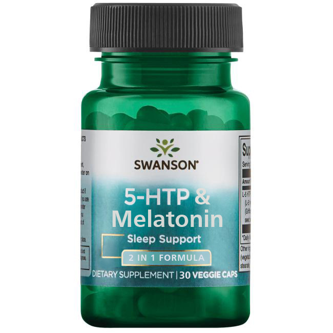 Swanson 5-HTP & Melatonine, 3 mg, 30  veggie caps