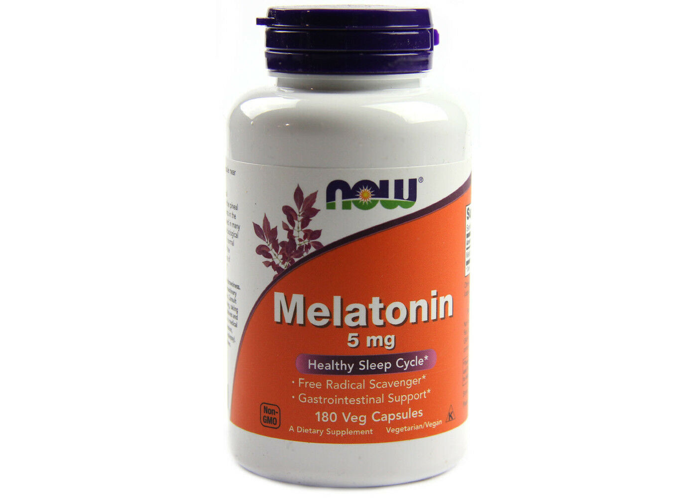 Now Foods Melatonin, 5 mg, 180 Veg Capsules