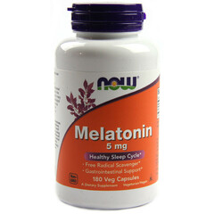 Now Foods Melatonin, 5 mg, 180 Veg Capsules